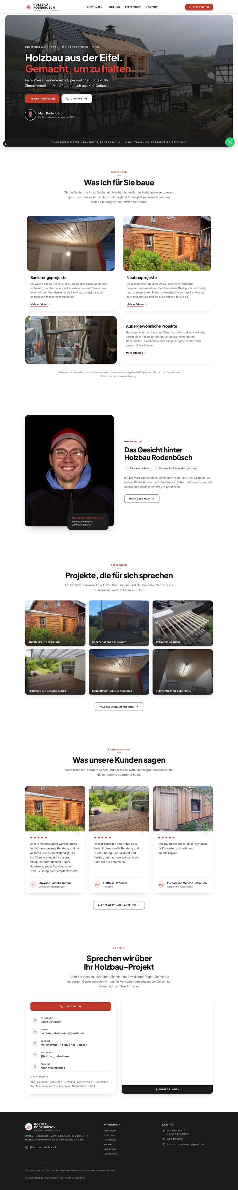 Webseite von Holzbau Rodenbüsch