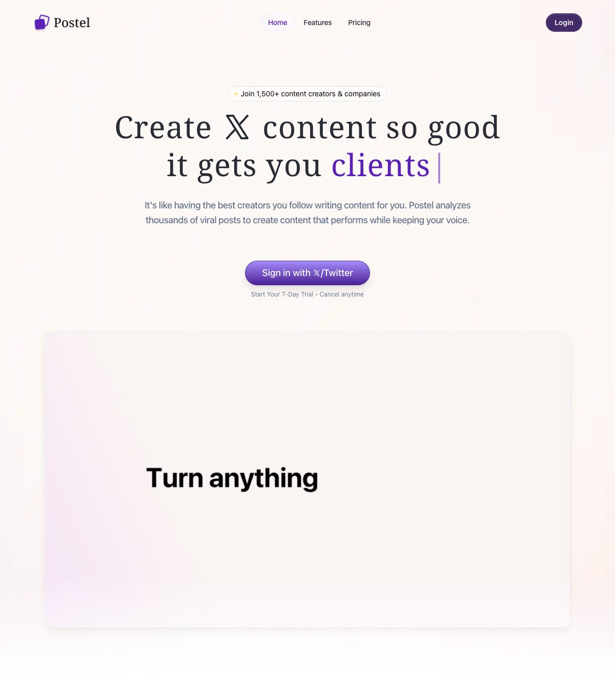 Postel — Webseite
